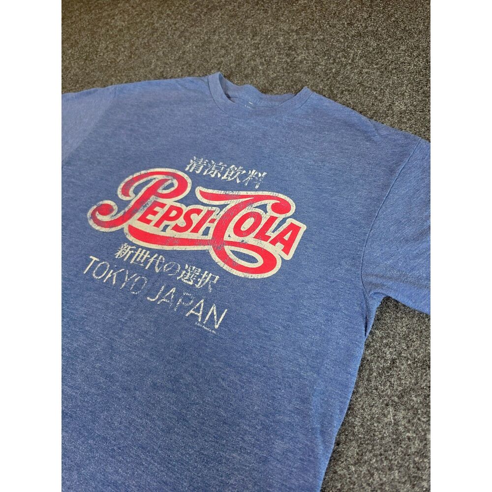 Pepsi Cola Tokyo Japan T Shirt Men's Large Blue Savvy Retro Graphic Tee 2011